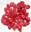 50 10x8mm Fuchsia Givre Leaf Beads